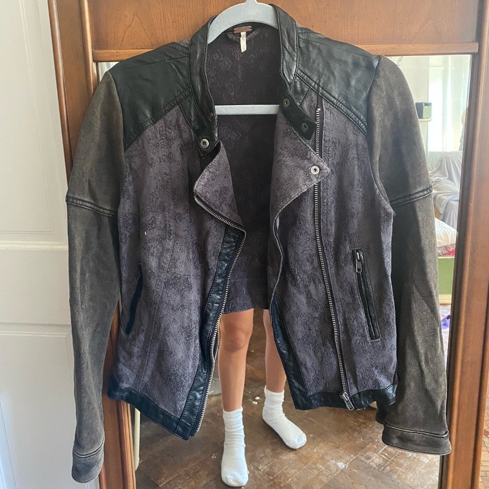 Free People Jacket with Leather Details